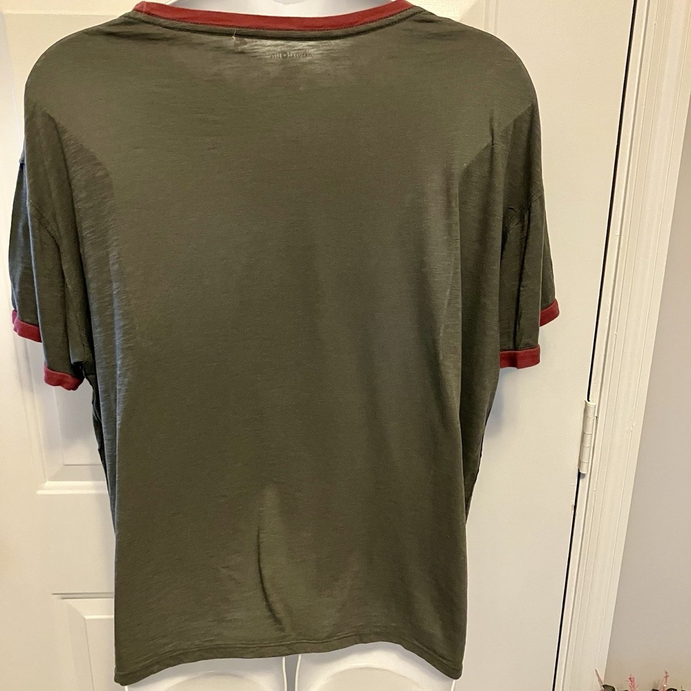 Natural Life Oversized Ringer Novelty Tee Size XL "Let's Just Go" Boho Women's - Picture 3 of 5